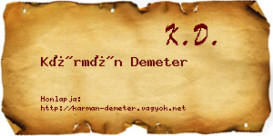 Kármán Demeter névjegykártya